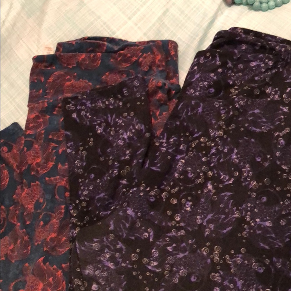 Lot of two koi fish lularoe leggings TC